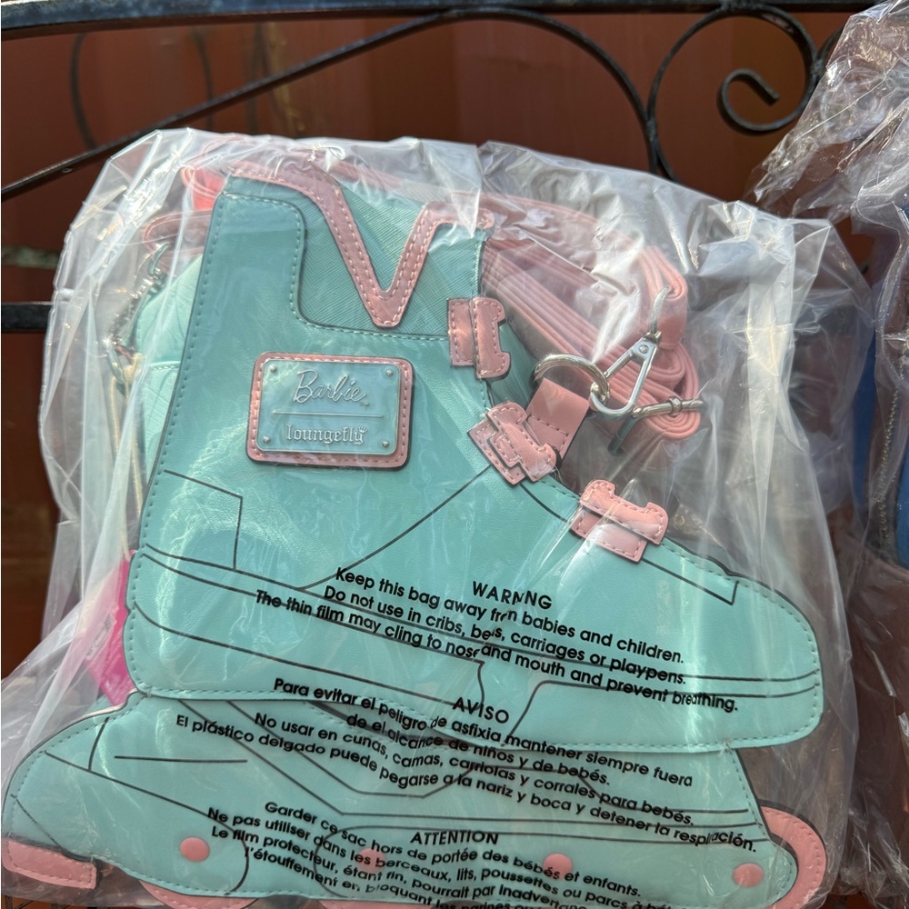 Barbie x Loungefly Hard Tag Blue and Pink Roller Skate Backpack